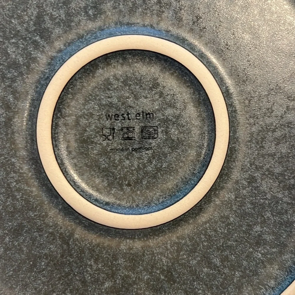 West Elm Charcoal Gray 10 1/2” Modern Stoneware Dinner Plates